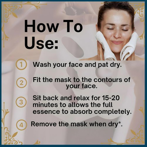 Snail Mucin Sheet Mask | Renewal Elixir Face Masks Skincare | 96% Power Snail Essence Serum for Skin Repair & Hydration | Treats Photo-Aged Skin | Not Tested on Animals | Korean Skin Care