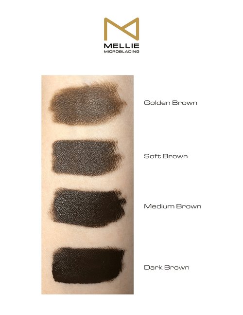 Mellie Microblading Pigment – Medium Brown 10 ml/.35fl.oz | Medical Grade | No Mixing | Long Lasting for Professionals Permanent Make Up Supplies