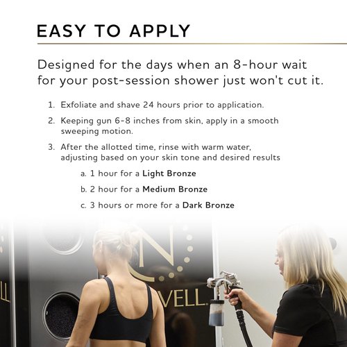 Norvell Premium Spray Tan Solution Dark Rapid 8 Fl. Oz – Professional Sunless Tanning Formula for Fast Natural Bronze Glow, Streak Free, Long Lasting Color