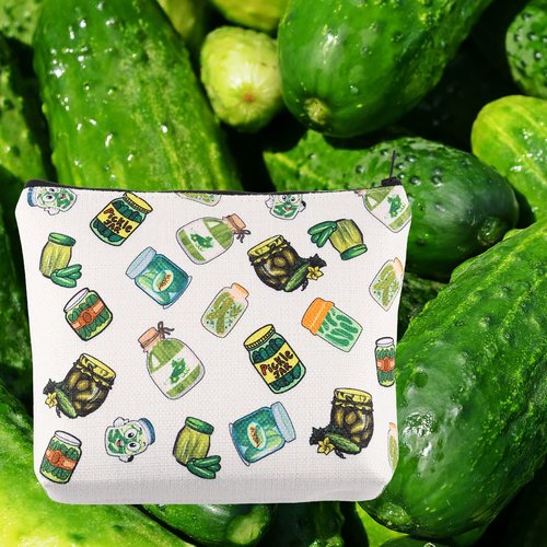 LEVLO Pickle Bundle Gift Pickle Bachelorette Pickle Lover Waterproof Zipper Pouch Pickle Queen For Women Girls BFF(PICKLE)