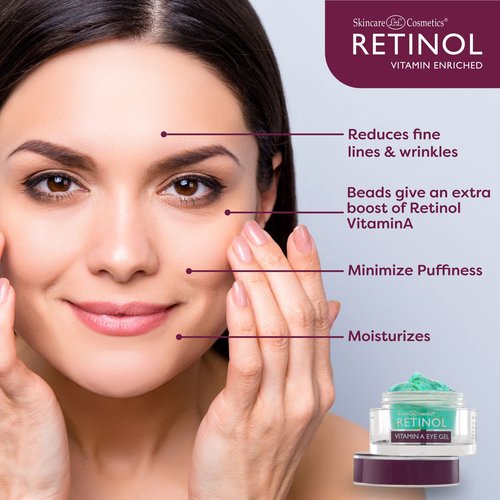 LIVAURA Retinol Vitamin A Eye Gel – Anti-Wrinkle Treatment Minimizes Signs of Aging, Dark Circles Around Eyes – Extra Boost of Retinol From Micro-Beads Restores Tone & Elasticity to Eye Area