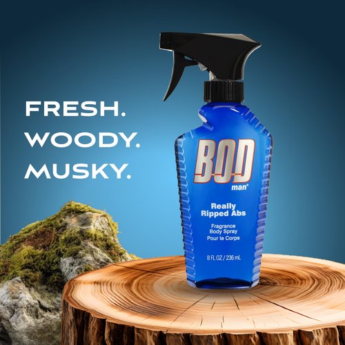 BOD man Fragrance Body Spray Black 8 fl oz (Pack of 2) & Really Ripped Abs 8 Fl Oz (Pack of 1)