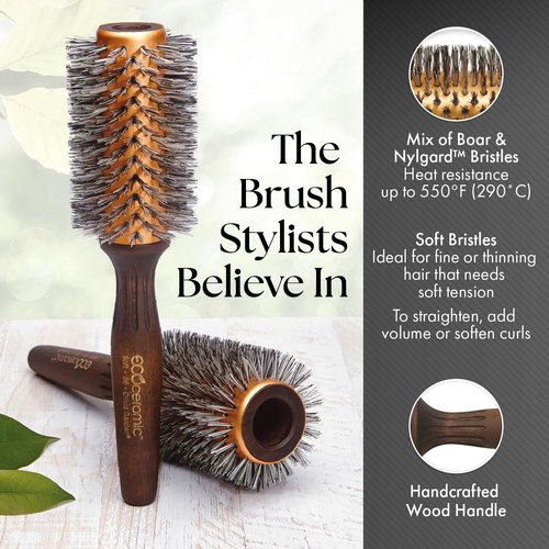 Olivia Garden EcoCeramic Soft Bristle Round Thermal Hair Brush EC-20S (1 3/4")