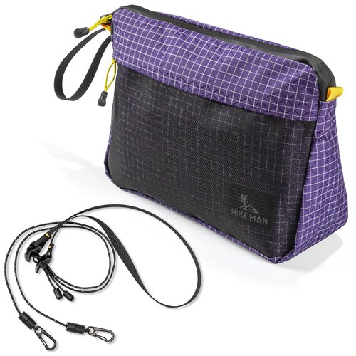 HIKEMAN Outdoor Waterproof Toiletry Bag, Makeup Cosmetic Organizer Travel Storage Bag for Accessories, Shampoo, Full-size Container, Toiletries(Purple)