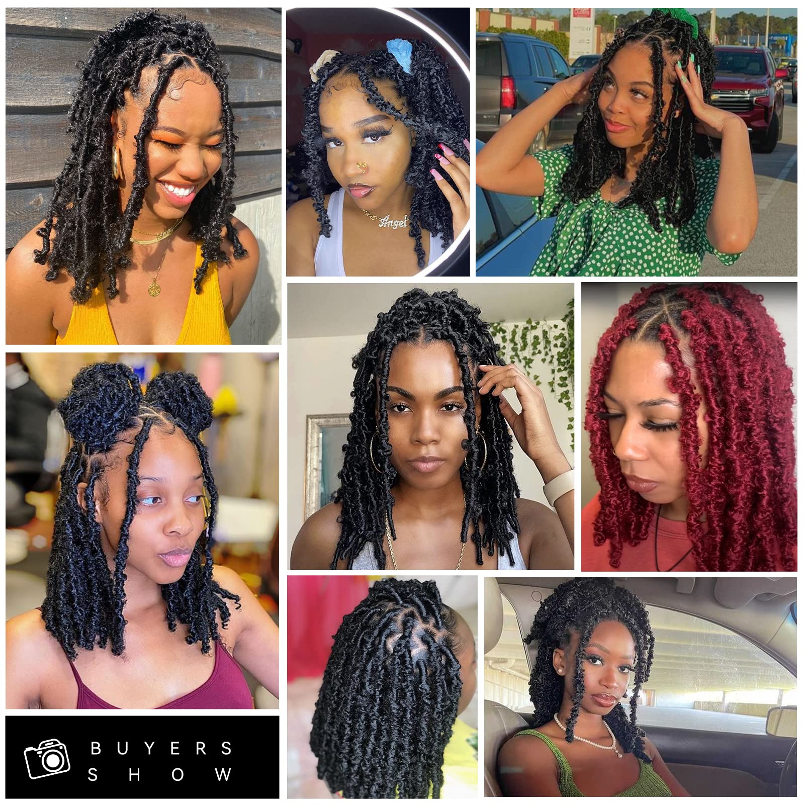 GUOHUI Butterfly Locs Crochet Hair 18 Inch Dark Brown 6 Packs All Handmade Pre Looped Soft Distressed Faux Locs Braids for Women Kids (18", 4#)