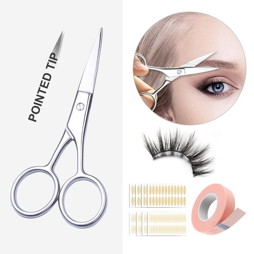 Women's Stainless Steel 4.0" Eyebrow Scissors - Small Beauty Trimmer for Brow & Eyelash and Facial Hair