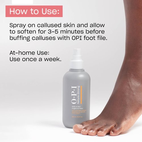 OPI Nature Strong Nails & Skin - Soft & Gone Callus Softener Spray | Soften & Moisturize Dry Skin | Supports Skins’ Natural Moisture Balance | 8.4 Fl Oz | 250 mL