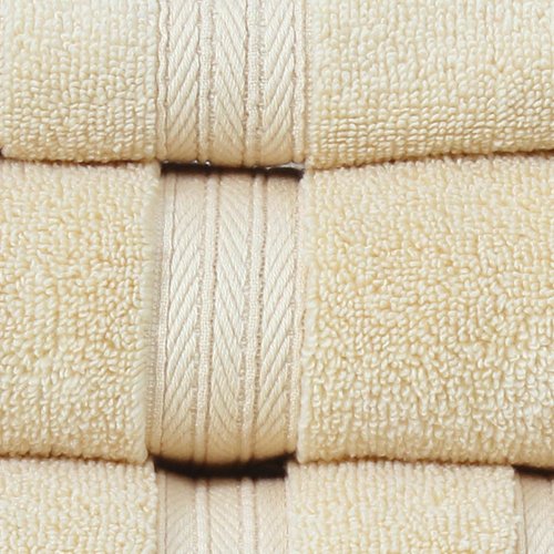 Home Weavers Elegance Essentials 550GSM 100% Cotton Zero Twist Super Absorbent Wash Cloth (Set of 12) - 13"x13", Yellow