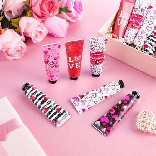 Siifert 36 Pcs 12 Pcs Valentine‘s Day Hand Cream Gift Set Love Heart Moisturizing Hand Lotion Bulk Small Dry Cracked Care Cream Valentine Gifts for Woman Men Teacher Nurse Coworker, 30 ml