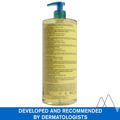 Uriage Xémose Cleansing Soothing Oil | Mild Foaming Nourishing Gel-in-oil, Face & Body, Fragrance & Soap-Free, 1 L / 34 oz