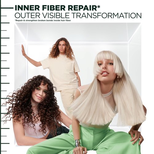 Garnier Fructis Hair Filler Bonding Pre-Shampoo Hair Treatment + Moisture Repair Shampoo, Conditioner and Serum Set with Hyaluronic Acid for Curly, Wavy Hair, 4 Items, 1 Kit