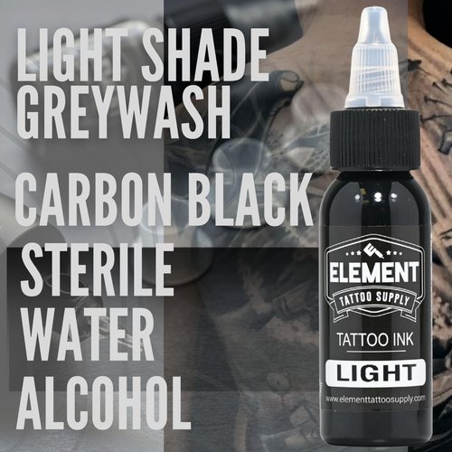 Element Tattoo Supply Greywash Tattoo Ink Set for Professional Tattooing Supplies – Light, Medium & Dark Solid Shades for Outlining, Shading & Blending for Artists – 4 oz Bottle (3 Pack)