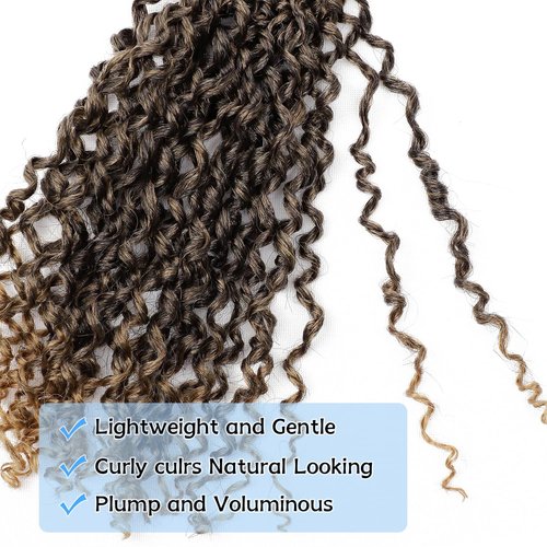 Yanky Twist Crochet Hair Pre Looped Spring Twist Synthetic 10 Inch 7 Packs Mini Passion Twist Hair Extensions Curly Ends, 1B/27