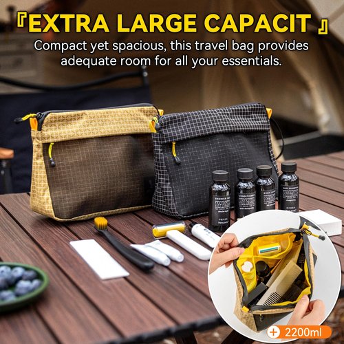 HIKEMAN Outdoor Waterproof Toiletry Bag, Makeup Cosmetic Organizer Travel Storage Bag for Accessories, Shampoo, Full-size Container, Toiletries(Purple)