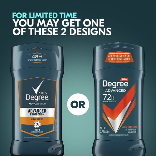 Degree Men UltraClear Antiperspirant Deodorant Black + White 4 count 72-Hour Sweat & Men Antiperspirant Deodorant Adventure 4 Count For Freshness and Odor Protection