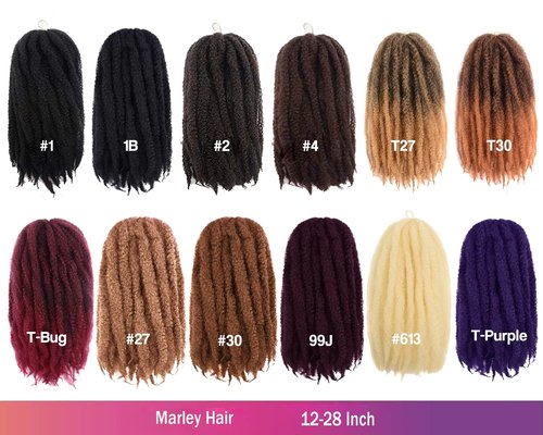 ToyoTress Marley Twist Braiding Hair - 28 Inch 6 Packs Super Long Marley Hair For Faux Locs, Afro Kinky Curly Crochet Braids Synthetic Braiding Hair Extensions (28 Inch, 1B-6P)