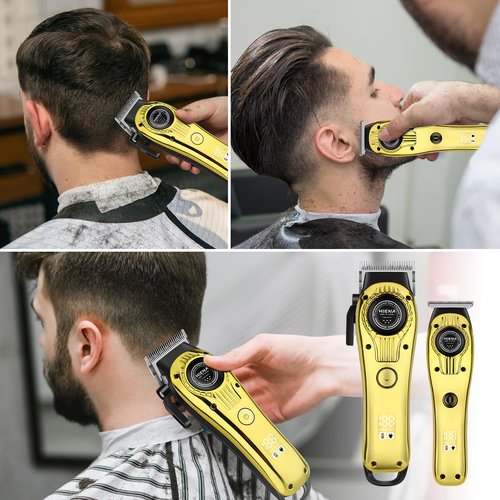 HIENA PRO Professional Hair Clippers Set for Men, Rechargeable Cordless Hair Cutting Clippers, Clipper Set and Trimmer Kit for Hair Cutting, Haircut Clippers, Gifts for Men