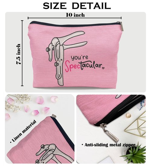 Ayxvt Obgyn Cosmetic Make up Bag - Obgyn Gifts Makeup Bag, Medical Office Decor, Obgyn Gifts for Doctors, Midwife Gifts Cosmetic Bag, Gifts Ideas for Doctors (Pink)