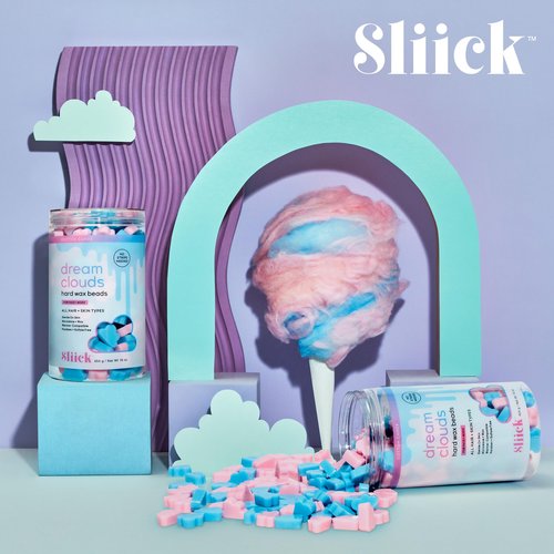 Sliick Hard Wax Beads for Hair Removal, Dream Clouds - DIY At-Home Wax Beads for Face, Body & Sensitive Skin, No-Strip Formula, 16 oz