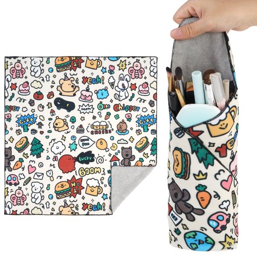 Walking Way Self-Adhesive Magic Cloth Makeup Bag, Portable Protective Cosmetic Pouch, Camera Lens Wrap, Stylish Travel Organizer for Beauty Essentials, Travel, Gifts & Daily Use