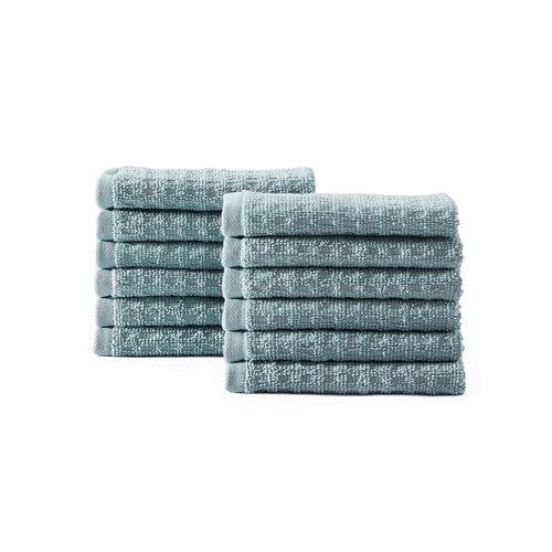 Tommy Bahama- Washcloth Set, Highly Absorbent Cotton Bathroom Decor, Low Linting & Fade Resistant, Oeko-Tex Certified (Northern Pacific Turquoise, 12 Piece)