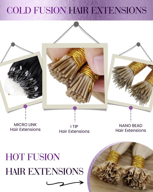 LaaVoo I Tip Hair Extensions Human Hair Black Long I Tips Hair Extensions Real Human Hair 50s 50g 20 Inch