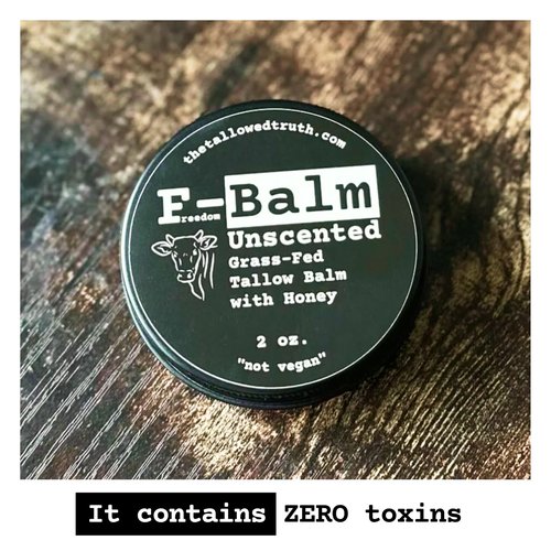 The Tallowed Truth F-Balm Tallow – Grass-fed, Grass-finished Tallow – 5 Ingredients Only – Canadian-made All Purpose Tallow Balm – Made in Canada – Tallow for Face & Body (2 oz (1-Pack), Unscented)