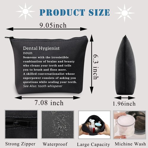 BDPWSS Dental Hygienist Makeup Bag Dental Assistant Graduation Gift Dental Hygienist Appreciation Gift New Dentist Gift Funny Dental Bag (DH definition bl2)