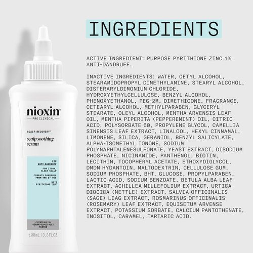 Nioxin Scalp Recovery System Scalp Soothing Serum | With Pyrithione Zinc and Green Tea Extracts | 3.38 Fl Oz