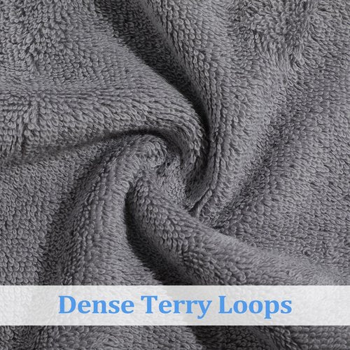 Tudomro 15 Counts Washcloths Bulk 13 x 13 Inch 100% Cotton Wash Cloths Set Soft Absorbent Face Cloths Face Towels Quick Drying Hand Fingertip Towels for Hotel, Gym, Bathroom, Spa(Blue Gray Series)