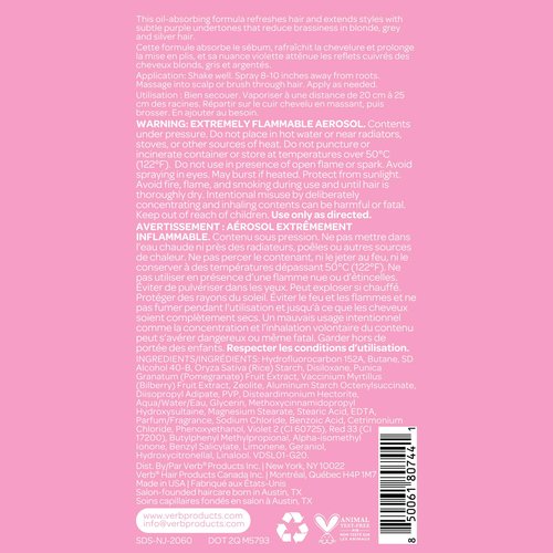 VERB Dry Shampoo Light Tones Jumbo- Gentle Cleanse, Style Extender & Light Volume - Refreshing + Removes Oil & Adds Volume - Vegan Dry Shampoo for Light Tones With No Harmful Sulfates, 10 oz