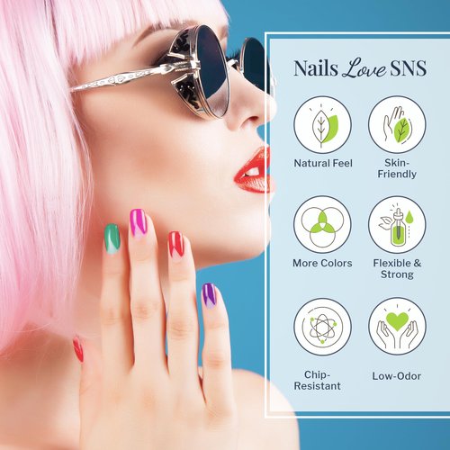 SNS Nail Dip Powder, Gelous Color Dipping Powder - Shoreview Blue (Blue/Teal, Cream) - Long-Lasting Dip Nail Color Lasts 14 Days - Low-Odor & No UV Lamp Required - 1.5 OZ