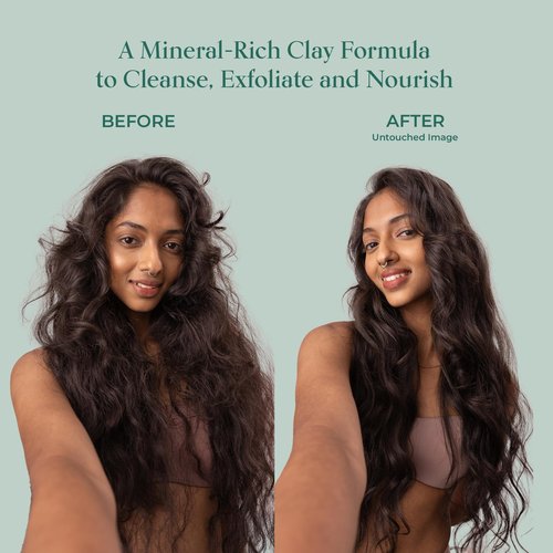 SHAZ & KIKS Balancing Clay Scrub Shampoo | Gently Exfoliate, Clarify & Detoxify Scalp | Reduce Hair Shedding & Product Buildup | Indian Clay and Hibiscus | Color-Safe, Sulfate-Free, Natural | 230ml
