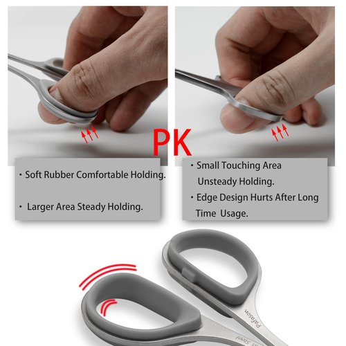 PAFASON High Precision Manicure Scissor Set, 2 PC Multi-Purpose Curved and Straight Cuticle Beauty Grooming Tool for Eyelash, Eyebrow Nail Dry Skin,Stainless Steel, Safety Cases