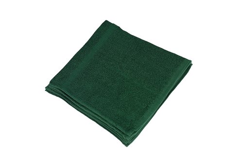 Linteum Textile Face Towel Set, 12x12 Inch, 100% Soft Cotton, 16 Single Ring Spun Washcloths, Absorbent & Durable Face Towel for Household, Spa, Gym and Hotels - 12 Pack (Hunter Green)