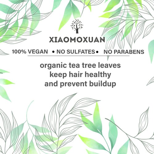 Xiaomoxuan Organic Tea Tree Oil Moisturizing Shampoo Sulfate-Free Paraben-Free - Strengthen and Restore Shampoo Hydrating - All-Natral Hair Moisturizer and Deep Scalp Cleansing Hair Treatment
