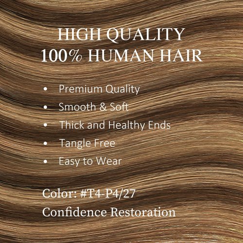 DNE Tape in Hair Extensions Real Human Hair 14 inches 20Pcs/40g/Pack Seamless Dark Brown to Chestnut Brown#T4-P4/27 Straight Invisible Double Sided Tape in Hair Extensions for Women/Girls