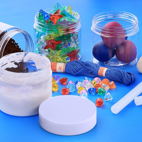 Cosmetic Plastic Jars with Liners and White Lids - 2 oz Small Travel Jars - 24 Pack Clear Plastic Containers for Cream Makeup Lotion - Leak Proof