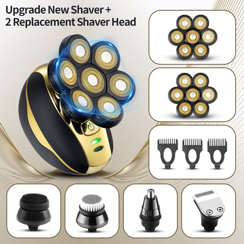 VOTMONI Head Shaver for Bald Men - Upgrade 7D Electric Razors, Multifunctional Hair Shaving Grooming Kit, Waterproof Wet & Dry