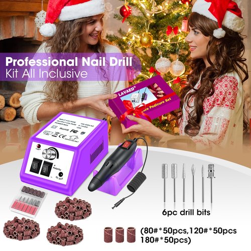 LAVAED Electric Nail Drill Professional and UV LED Nail Lamp Kit