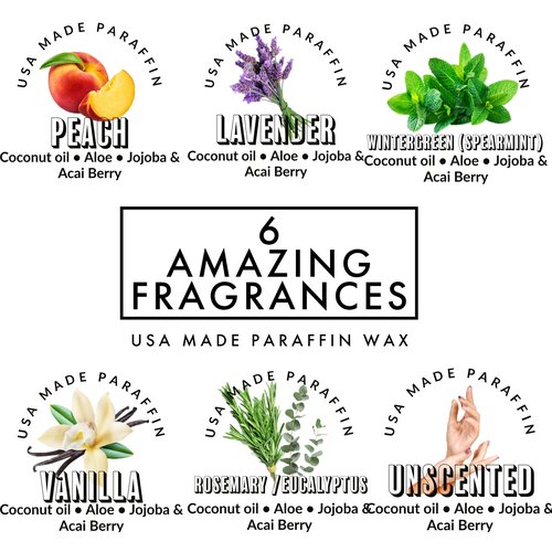 Paraffin Wax Refills 6lb by FLEUR DE SPA – Made in USA – Infused with Coconut & Jojoba Oils – Moisturizing, Hydrating & Soothing for Hands, Feet & Body – Spa & Home Use