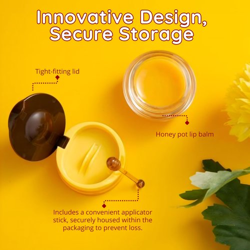 Original My Bee Balm Lip Balm - 4 Pack Hydrating Balm Honey Pot for Dry, Chapped & Cracked Lips with Propolis, Honey & Vitamin E - Soften, Smooth & Reduce Lip Lines