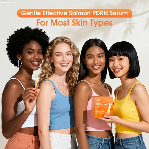 Salmon DNA Serum, Anti-Wrinkle PDRN Serum, 8000ppm Salmon Egg Ampoule, Collagen, Glutathione, Niacinamide, Hyaluronic Acids, Vitamin E - Korea Skin Care for Anti-Wrinkle & Brighten, 0.05 fl.oz x 35e