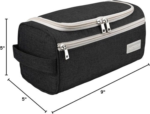 emissary Travel Hanging Toiletry Bag, Lightweight Travel Makeup Organizer for Man and Women, Waterproof Cosmetic Makeup Bag Organizer with Hanging Hook for Accessories,Essentials, Toiletries (Black)
