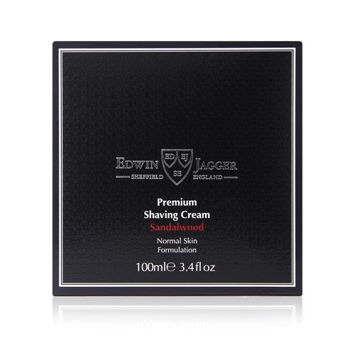 Edwin Jagger 99.9% Natural Premium Shaving Cream, 100ml Tub - Sandalwood, 3.4-Ounce