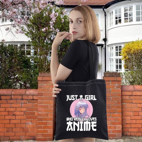 LEVLO Anime Fans Make up Bag - Just A Girl Who Really Loves Anime Cosmetic Bag (Loves Anime BT)