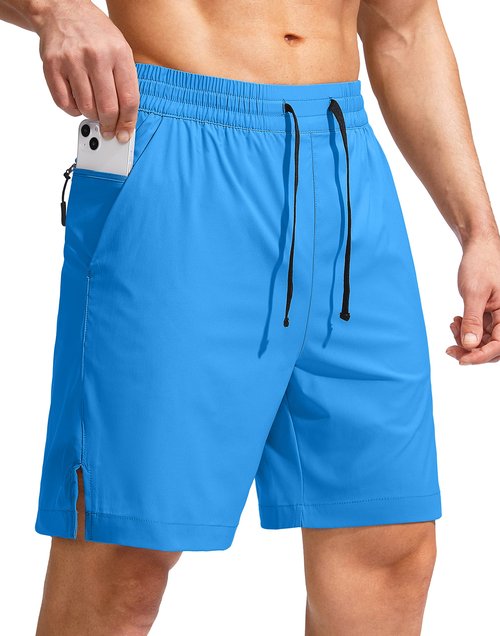G Gradual Men's Swim Trunks Quick Dry Bathing Suit Beach Board Shorts for Men with Zipper Pockets and Mesh Lining(Blue,S)