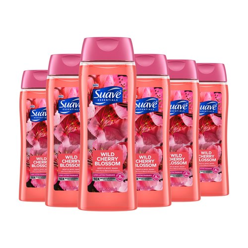 Suave Moisturizing Body Wash, with Ocean Breeze Scent and Vitamin E Extract & Moisturizing Body Wash, with Wild Cherry Blossom and Vitamin E Extract, No Parabens, No Phtahaltes