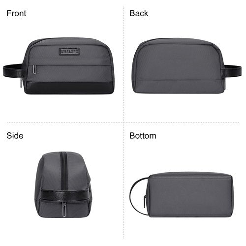WITZMAN Toiletry Bag for Men Women Lightweight Hanging Travel Bathroom Bag Water-resistant Dopp Kit Shaving Bag Cosmetic bag （B692 Silvery Grey）