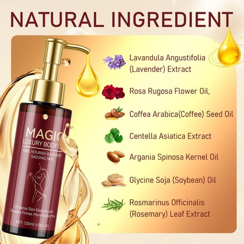 Trihood Body Firming Oil – Nourishing & Hydrating Dry Oil with Vitamin E & Natural Oils, Fast-Absorbing Serum for Crepe Skin, Helps Improve Elasticity & Smooth Skin Appearance, Full Body Care, 120ML